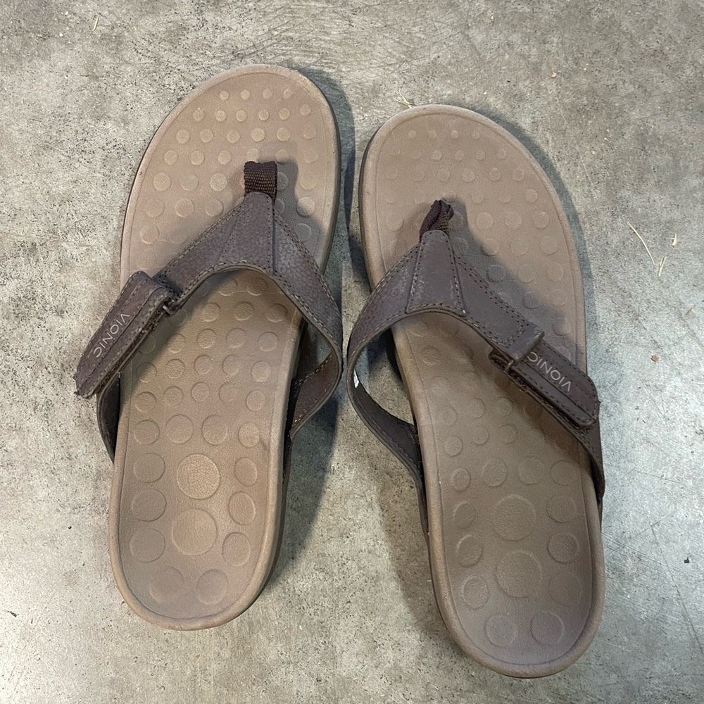 Vionic Ryder Brown Orthopedic Flip Flops Sandals Men’s Size 9